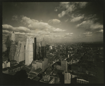 New York skyline, northwest from Wall Street, New York, USA, c.1920-38 (gelatin silver photo)
