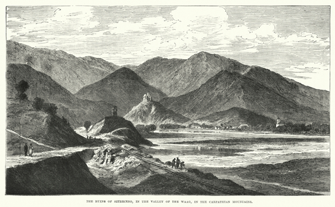 The ruins of Sztrecsno, in the Valley of the Waag, in the Carpathian Mountains (engraving)