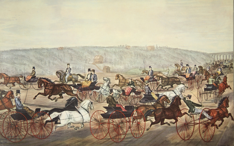Speeding on the Avenue, pub. 1870, Currier & Ives (colour litho)