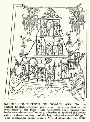 Saxon depiction of Noah's Ark, c1000 (litho)