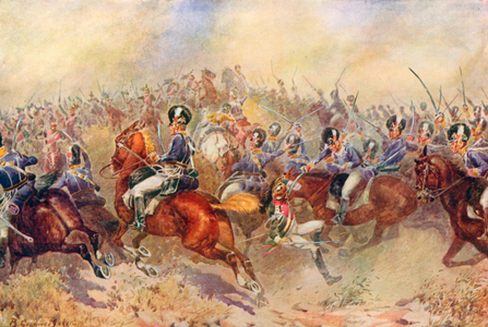 The 12th Light Dragoons at Salamanca, July 22nd, 1812 (colour litho)