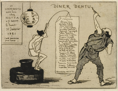 Japonais sur un encrier, 1881 (etching, drypoint)