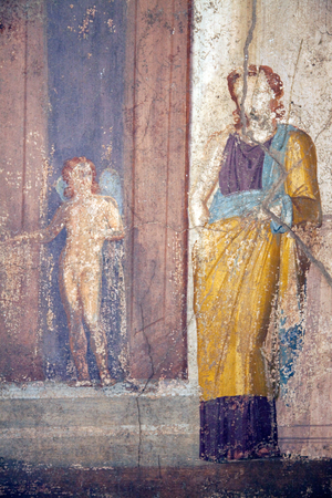 Detail of Paris and Helen, fresco from the House of Jason, Pompeii (fresco)