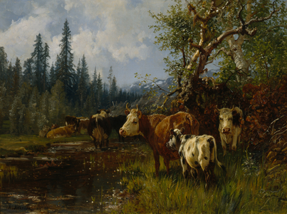 Cows at the lake, 1881 (painting)