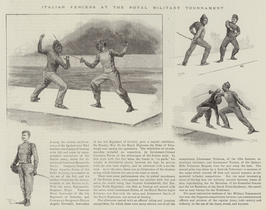 Italian Fencers at the Royal Military Tournament (engraving)