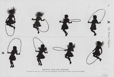 Zoetrope slips for children (engraving)