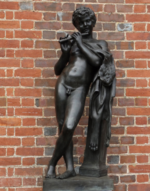 Statue of a young boy with flute;in classical Greek style;Hughenden Manor