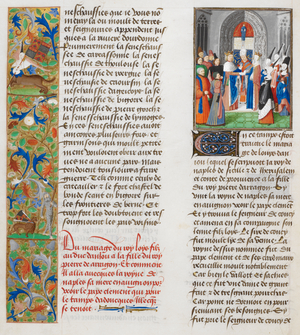 Marriage of Louis of Anjou, king of Naples and Sicily to king Peter of Aragon's daughter.