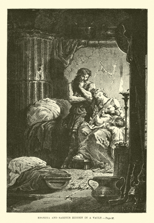 Eponina and Sabinus hidden in a vault (engraving)
