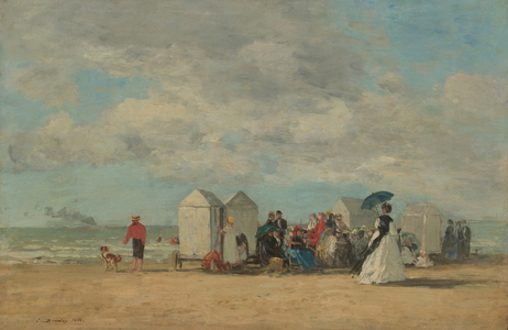 Beach Scene, 1862 (oil on wood)