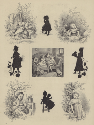 Silhouettes, children (engraving)