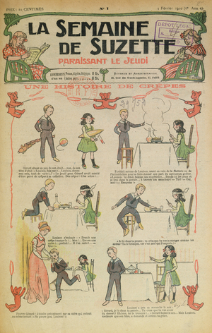 A History of Pancakes, 1910 (colour litho)