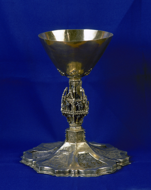 Silver chalice. Gothic. 14th century. From Church of Sant Lluc. Ulldecona. Catalonia. Spain.