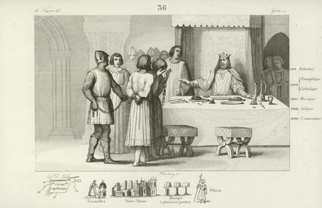 Robert II of France sparing conspirators condemned to death (engraving)