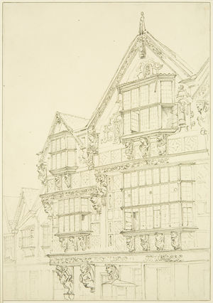 Exterior of the Mint (now St Peter's Hospital) (pencil on paper)