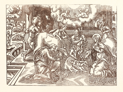 The Nativity, from a Scarce Print