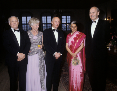 Oslo June 1983. Prime Minister Indira Gandhi visits Norway. Here together with f.v. Storting  …, 1983 (photo)