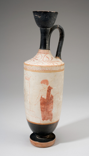 White-ground Lekythos, Classical period, c.440 BC (terracotta)