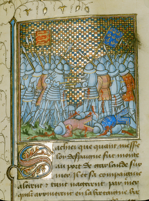 Battle between the French and the English on the coast of Brittany …