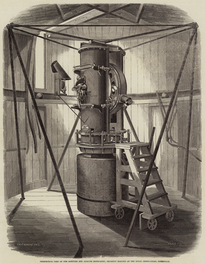 Perspective View of the Altitude and Azimuth Instrument, recently erected at the Royal Observatory, Greenwich (engraving)
