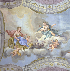 Juno riding a chariot, c.1760 (fresco)