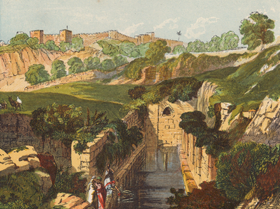 Paul preaching of Athens (colour litho)