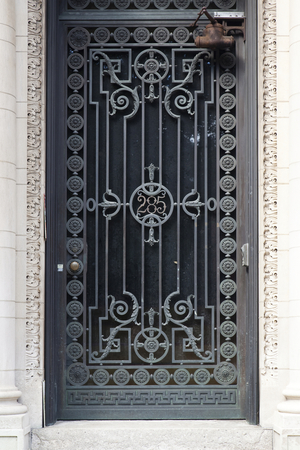 Ornate ironwork door at Commonwealth Avenue, Boston, USA (photo)
