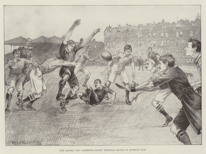 The Oxford and Cambridge Rugby Football Match at Queen's Club (litho)