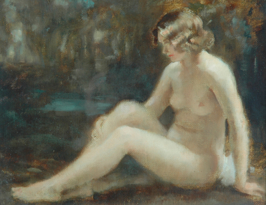 A Pool in the Wood (oil on canvas)