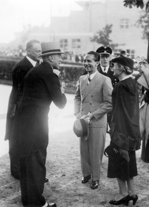 Ambassador von Papen, Joseph and Magda Goebbels (b/w photo)