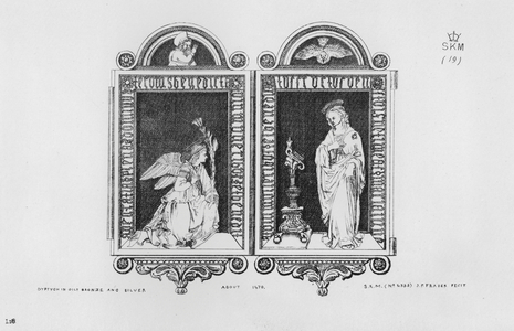 Victoria And Albert Museum: Dyptych in gilt bronze and silver, about 1470 (engraving)