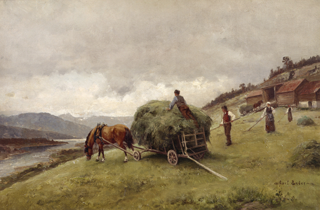 Driving hay (oil on canvas) 