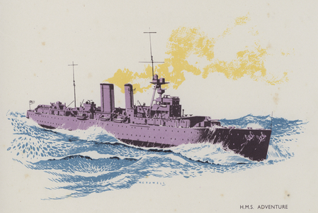 HMS Adventure (colour litho)