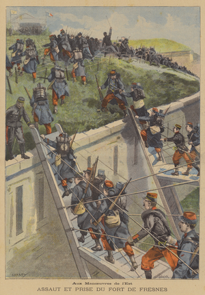 Eastern grand manoeuvres of the French Army (colour litho)