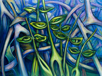 Seedlings, 2007, (acrylic on canvas)