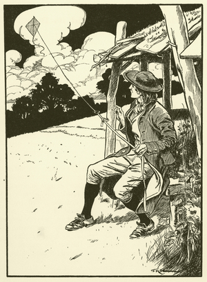 Franklin and his Kite (engraving)