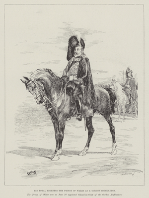 His Royal Highness the Prince of Wales as a Gordon Highlander (engraving)