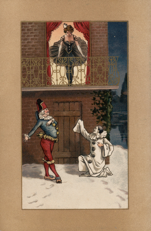 Protestations of love (colour litho)