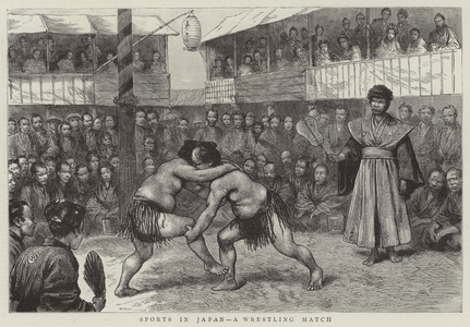 Sports in Japan, a Wrestling Match (engraving)