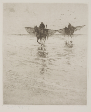 Shrimp Fishermen (etching)