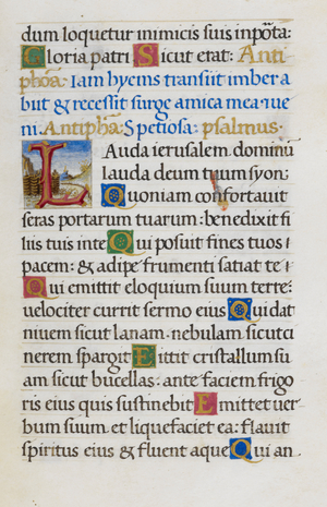 Text page with initial 'L'