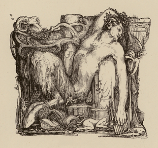 Sleeping faun (engraving)