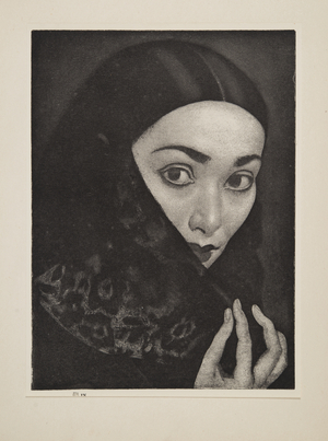 Lady with a Shawl, published 1926 (soft ground etching & aquatint)