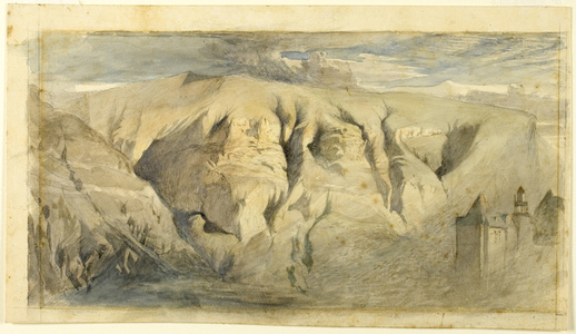 Mont Saleve, c.1840 (w/c over graphite on cream wove paper, laid down on cream wove paper)