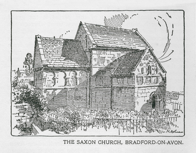 The Saxon Church, Bradford on Avon (litho)