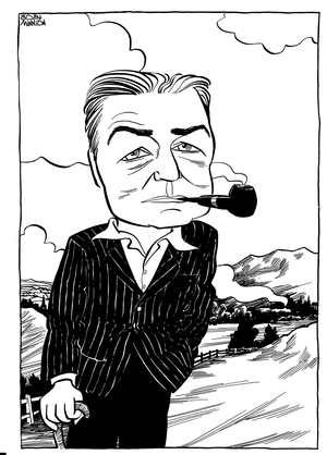 Ernest John Moeran with pipe English composer of Irish descent