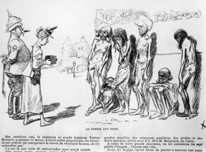 French caricature about European tourists, around 1900