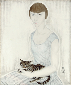 Femme au chat, portrait de Ghita, 1926 (oil on canvas)