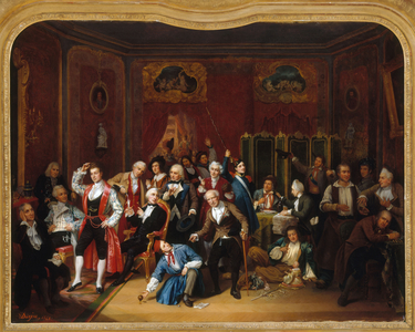 The actor Hugues Bouffé (1800-1888), represented in the costumes of his main roles, in his dressing room at the Théâtre des Variétés, 1848 (oil on canvas)