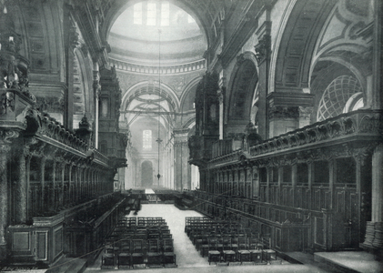 St Paul's Cathedral, the Choir (looking West) (b/w photo)